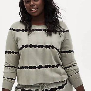 Torrid Tie Dye French Terry Sweatshirt Top | Sage Green | Size Large